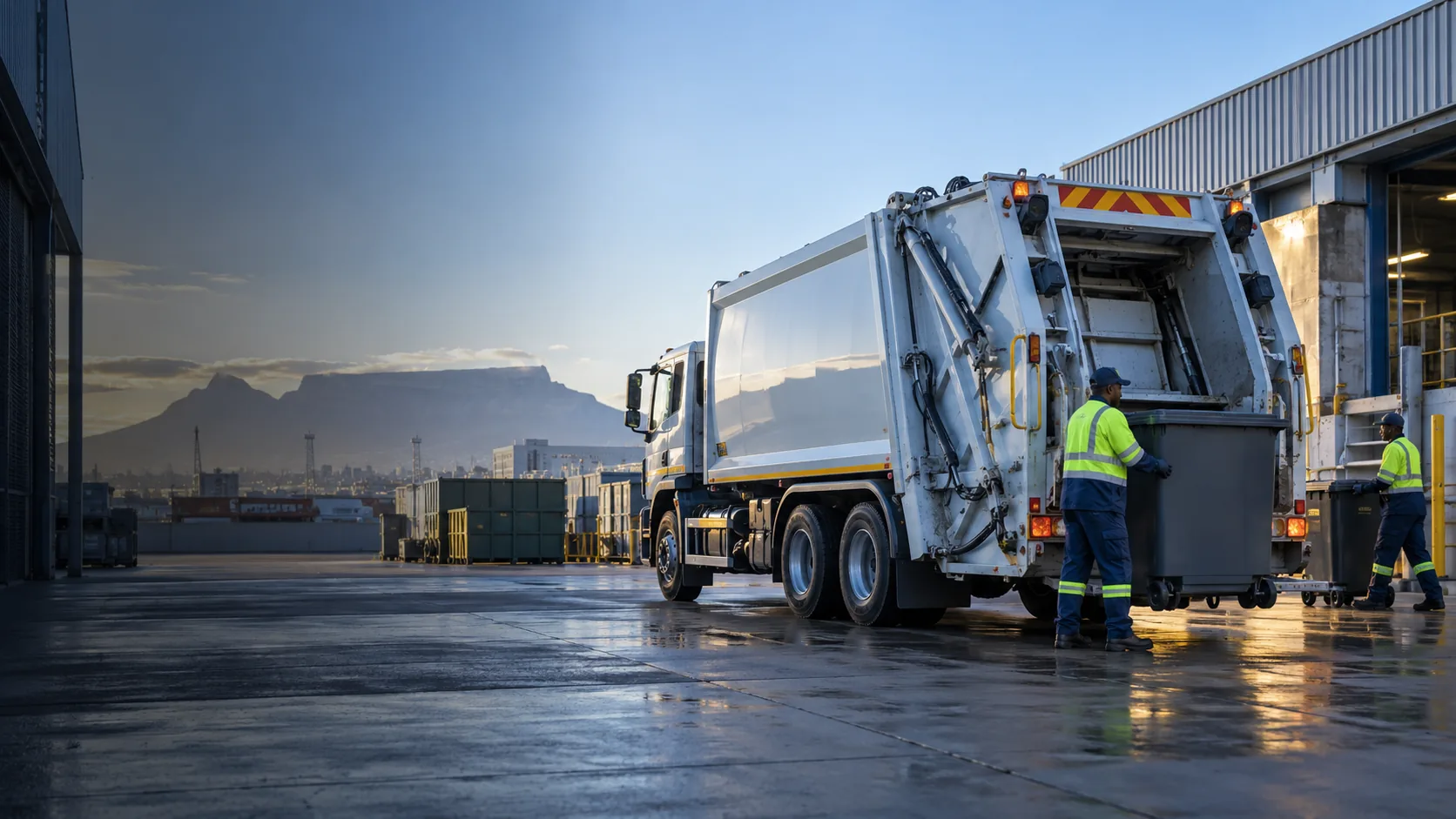 Illustrative mockup of a waste collection truck