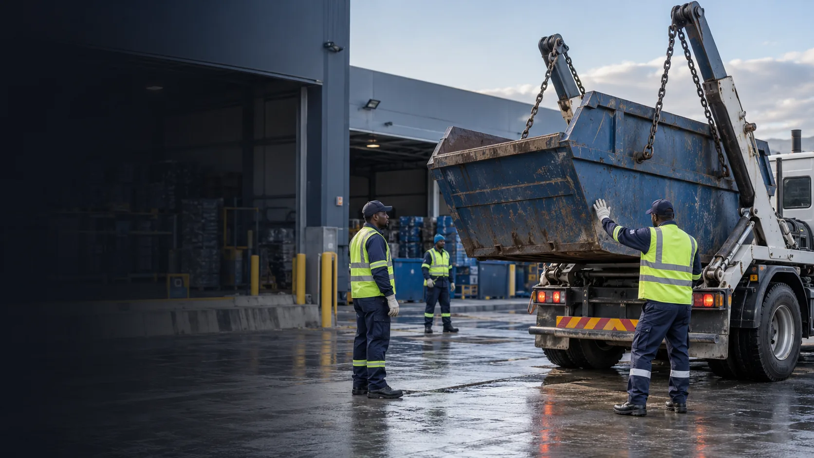 Illustrative mockup of a waste collection crew