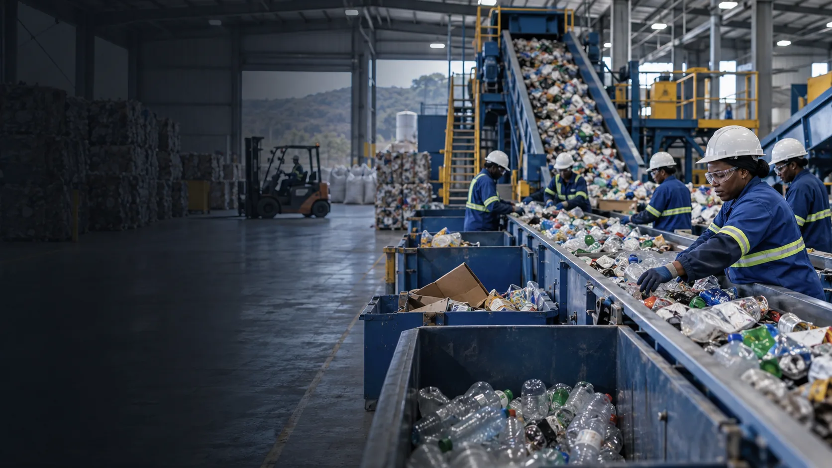 Illustrative mockup of a recycling operation