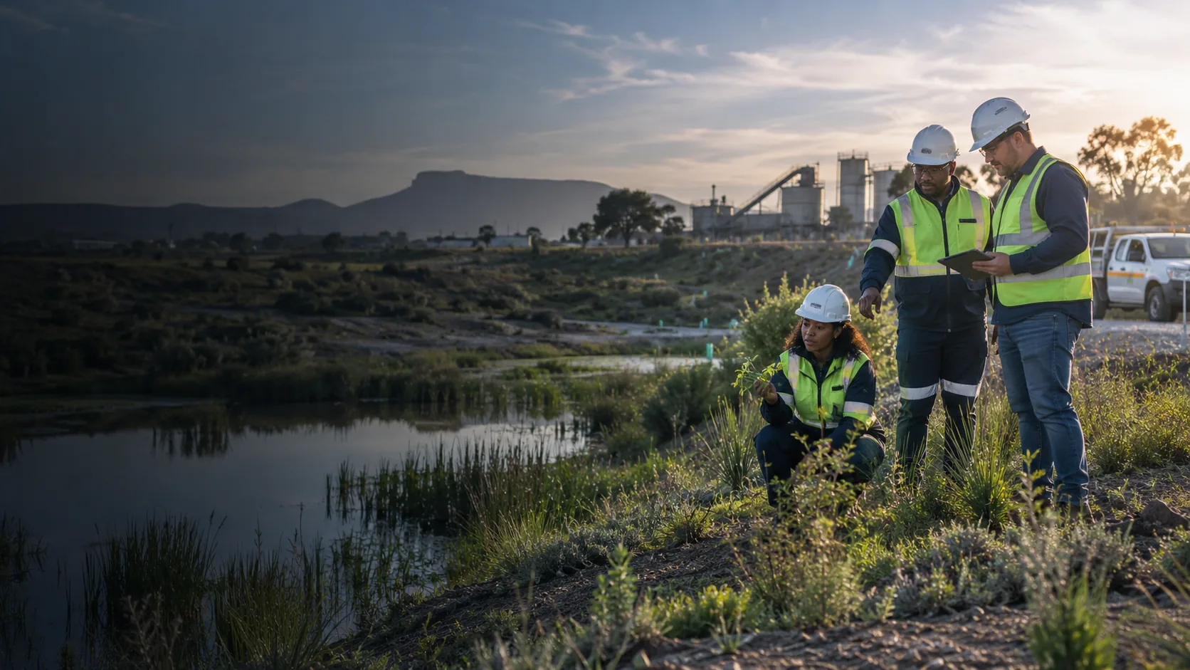 Illustrative mockup of an environmental field team